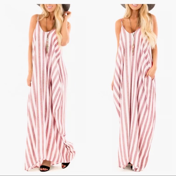 Dresses & Skirts - New!! Tessa Pink Striped Maxi Dress
